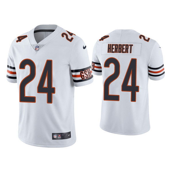 Men's Chicago Bears #24 Khalil Herbert White Vapor Untouchable Limited Stitched Jersey Men's Chicago Bears #24 Khalil Herbert White Vapor Untouchable Limited Stitched Jersey