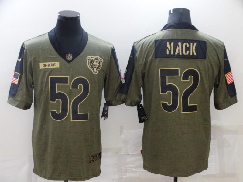 Men's Chicago Bears #52 Khalil Mack Nike Olive 2021 Salute To Service Limited Player Jersey Men's Chicago Bears #52 Khalil Mack Nike Olive 2021 Salute To Service Limited Player Jersey