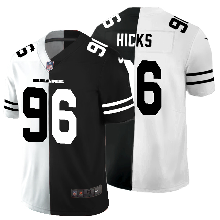 Chicago Bears #96 Akiem Hicks Men's Black V White Peace Split Nike Vapor Untouchable Limited NFL Jersey Chicago Bears #96 Akiem Hicks Men's Black V White Peace Split Nike Vapor Untouchable Limited NFL Jersey