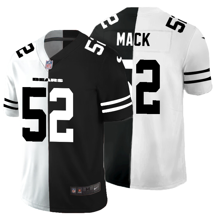 Chicago Bears #52 Khalil Mack Men's Black V White Peace Split Nike Vapor Untouchable Limited NFL Jersey Chicago Bears #52 Khalil Mack Men's Black V White Peace Split Nike Vapor Untouchable Limited NFL Jersey