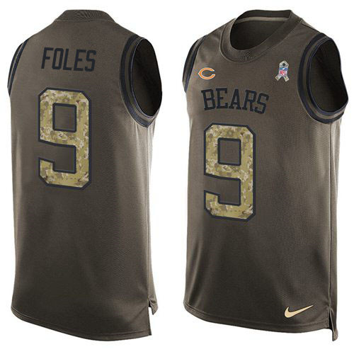 Nike Bears #9 Nick Foles Green Men's Stitched NFL Limited Salute To Service Tank Top Jersey Nike Bears #9 Nick Foles Green Men's Stitched NFL Limited Salute To Service Tank Top Jersey