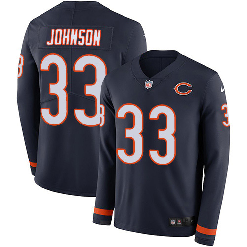 Nike Bears #33 Jaylon Johnson Navy Blue Team Color Men's Stitched NFL Limited Therma Long Sleeve Jersey Nike Bears #33 Jaylon Johnson Navy Blue Team Color Men's Stitched NFL Limited Therma Long Sleeve Jersey