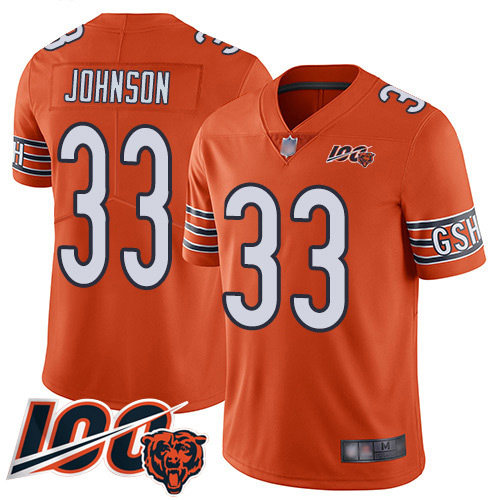 Nike Bears #33 Jaylon Johnson Orange Men's Stitched NFL Limited Rush 100th Season Jersey Nike Bears #33 Jaylon Johnson Orange Men's Stitched NFL Limited Rush 100th Season Jersey