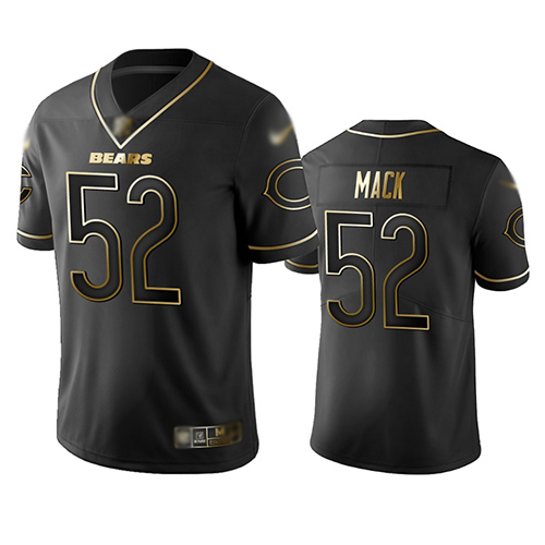 Bears #52 Khalil Mack Black Men's Stitched Football Limited Golden Edition Jersey Bears #52 Khalil Mack Black Men's Stitched Football Limited Golden Edition Jersey