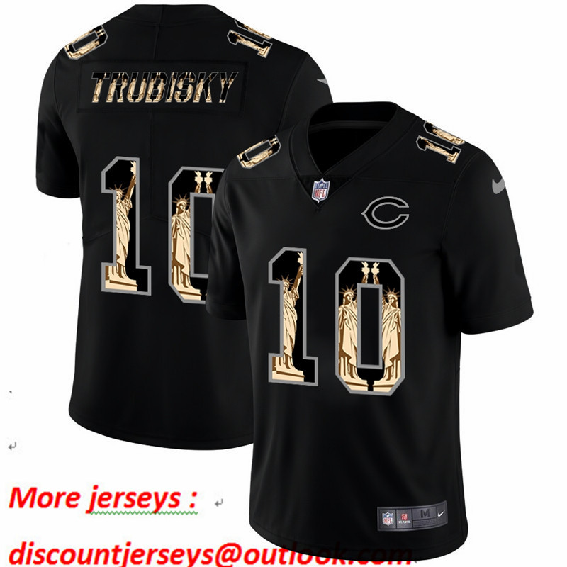 Nike Bears 10 Mitchell Trubisky Black Statue Of Liberty Limited Jersey Nike Bears 10 Mitchell Trubisky Black Statue Of Liberty Limited Jersey