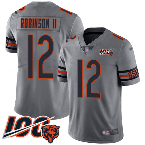 Bears #12 Allen Robinson II Silver Men's Stitched Football Limited Inverted Legend 100th Season Jersey Bears #12 Allen Robinson II Silver Men's Stitched Football Limited Inverted Legend 100th Season Jersey