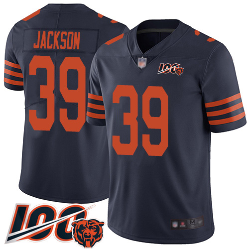 Bears #39 Eddie Jackson Navy Blue Alternate Men's Stitched Football 100th Season Vapor Limited Jersey Bears #39 Eddie Jackson Navy Blue Alternate Men's Stitched Football 100th Season Vapor Limited Jersey