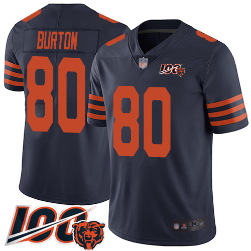 Bears #80 Trey Burton Navy Blue Alternate Men's Stitched Football 100th Season Vapor Limited Jersey Bears #80 Trey Burton Navy Blue Alternate Men's Stitched Football 100th Season Vapor Limited Jersey