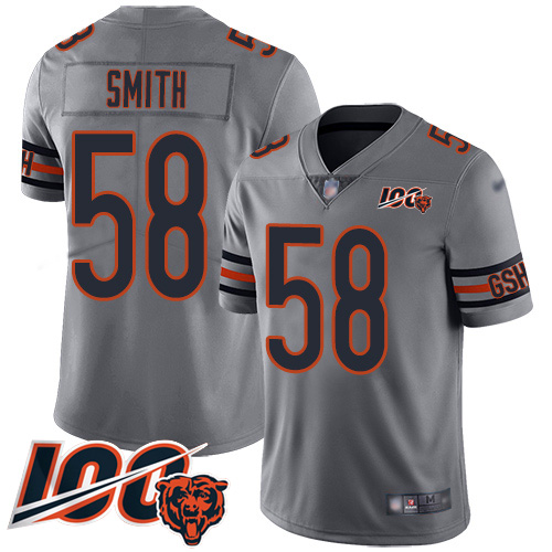 Bears #58 Roquan Smith Silver Men's Stitched Football Limited Inverted Legend 100th Season Jersey Bears #58 Roquan Smith Silver Men's Stitched Football Limited Inverted Legend 100th Season Jersey