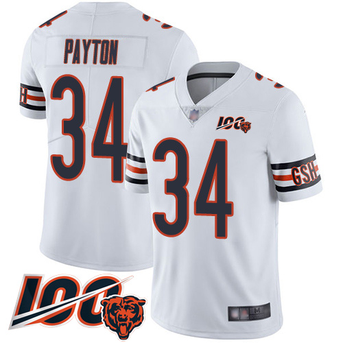Bears #34 Walter Payton White Men's Stitched Football 100th Season Vapor Limited Jersey Bears #34 Walter Payton White Men's Stitched Football 100th Season Vapor Limited Jersey