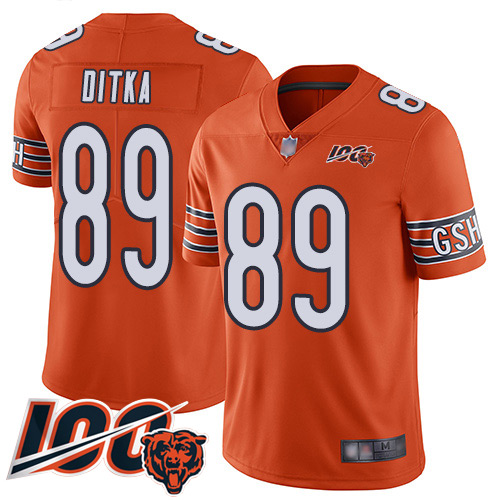Bears #89 Mike Ditka Orange Men's Stitched Football Limited Rush 100th Season Jersey Bears #89 Mike Ditka Orange Men's Stitched Football Limited Rush 100th Season Jersey