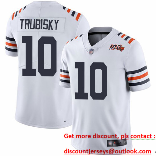 Bears #10 Mitchell Trubisky White Alternate Men's Stitched Football Vapor Untouchable Limited 100th Season Jersey Bears #10 Mitchell Trubisky White Alternate Men's Stitched Football Vapor Untouchable Limited 100th Season Jersey