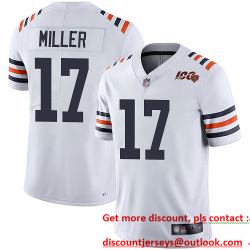 Bears #17 Anthony Miller White Alternate Men's Stitched Football Vapor Untouchable Limited 100th Season Jersey Bears #17 Anthony Miller White Alternate Men's Stitched Football Vapor Untouchable Limited 100th Season Jersey