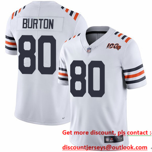 Bears #80 Trey Burton White Alternate Men's Stitched Football Vapor Untouchable Limited 100th Season Jersey Bears #80 Trey Burton White Alternate Men's Stitched Football Vapor Untouchable Limited 100th Season Jersey