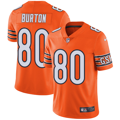 Nike Bears #80 Trey Burton Orange Men's Stitched NFL Limited Rush Jersey Nike Bears #80 Trey Burton Orange Men's Stitched NFL Limited Rush Jersey