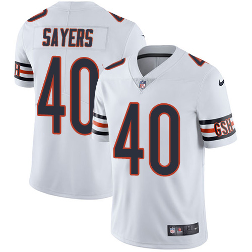 Nike Bears #40 Gale Sayers White Men's Stitched NFL Vapor Untouchable Limited Jersey Nike Bears #40 Gale Sayers White Men's Stitched NFL Vapor Untouchable Limited Jersey