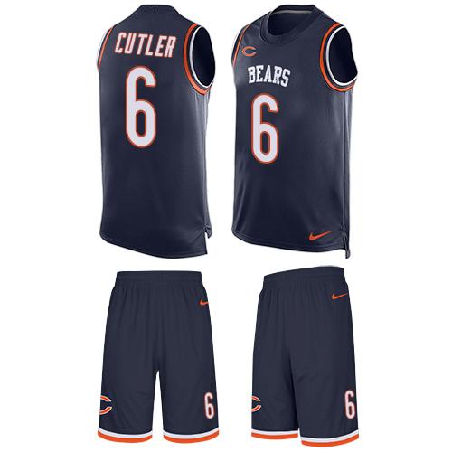 Nike Bears #6 Jay Cutler Navy Blue Team Color Men's Stitched NFL Limited Tank Top Suit Jersey Nike Bears #6 Jay Cutler Navy Blue Team Color Men's Stitched NFL Limited Tank Top Suit Jersey