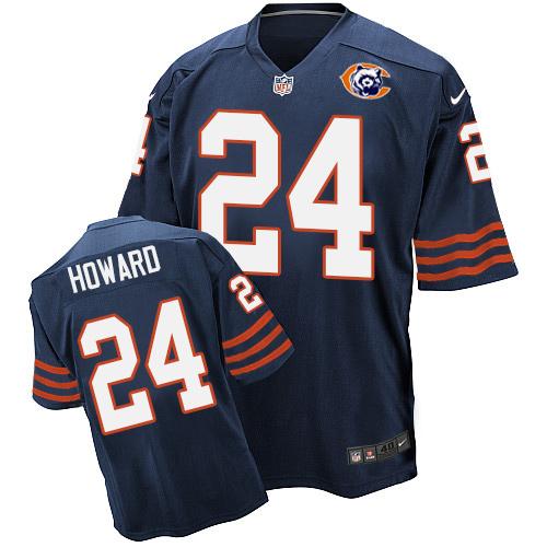 Nike Bears #24 Jordan Howard Navy Blue Throwback Men's Stitched NFL Elite Jersey Nike Bears #24 Jordan Howard Navy Blue Throwback Men's Stitched NFL Elite Jersey