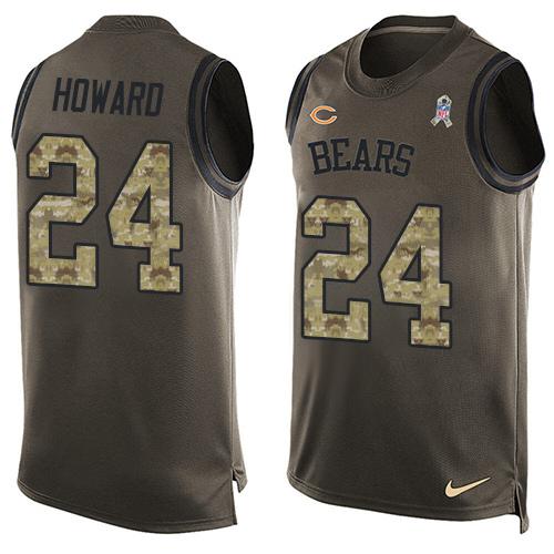 Nike Bears #24 Jordan Howard Green Men's Stitched NFL Limited Salute To Service Tank Top Jersey Nike Bears #24 Jordan Howard Green Men's Stitched NFL Limited Salute To Service Tank Top Jersey