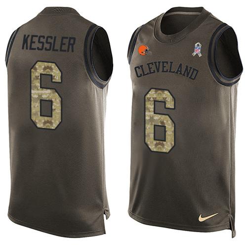 Nike Browns #6 Cody Kessler Green Men's Stitched NFL Limited Salute To Service Tank Top Jersey Nike Browns #6 Cody Kessler Green Men's Stitched NFL Limited Salute To Service Tank Top Jersey