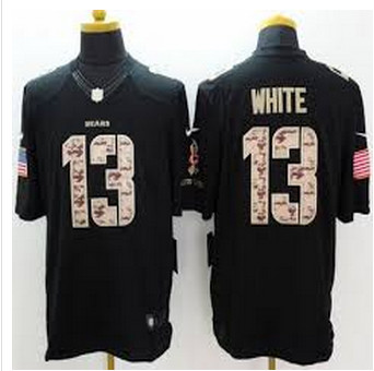 New Chicago Bears #13 Kevin White Black Men's Stitched NFL Limited Salute to Service Jersey