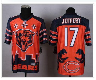 New Chicago Bears #17 Alshon Jeffery Orange NFL Elite Noble Fashion Jersey