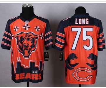 New Chicago Bears #75 Kyle Long Orange NFL Elite Noble Fashion Jersey