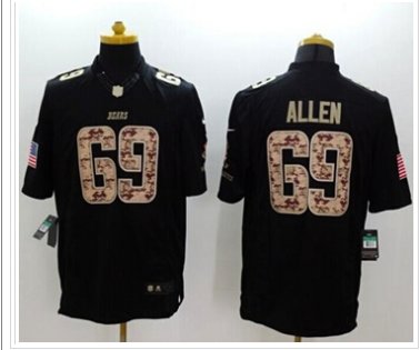 NEW Chicago Bears #69 Jared Allen Black Salute To Service Jersey