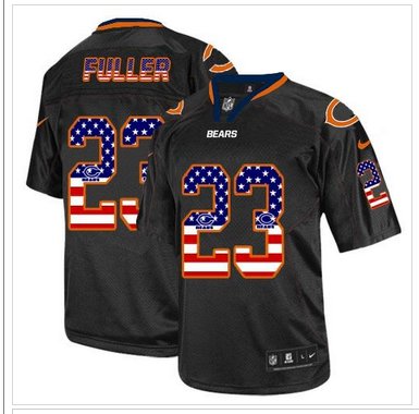 NEW Chicago Bears #23 Kyle Fuller Black NFL Elite USA Flag Fashion Jersey