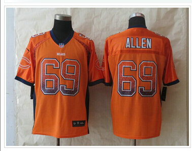 New Chicago Bears #69 Jared Allen Drift Drift Fashion Orange Elite Jerseys