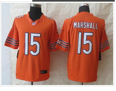 NEW Chicago Bears #15 Brandon Marshall Orange Alternate NFL Limited Jersey