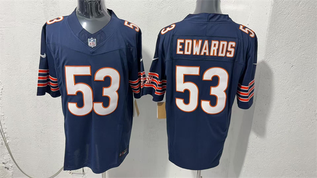 Men's Chicago Bears #53 T.J. Edwards Navy 2026 F.U.S.E. Vapor Untouchable Limited Stitched Football Jersey
