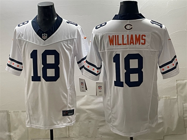 Men's Chicago Bears #18 Caleb Williams White 2026 F.U.S.E. Limited Stitched Football Jersey Men's Chicago Bears #18 Caleb Williams White 2026 F.U.S.E. Limited Stitched Football Jersey