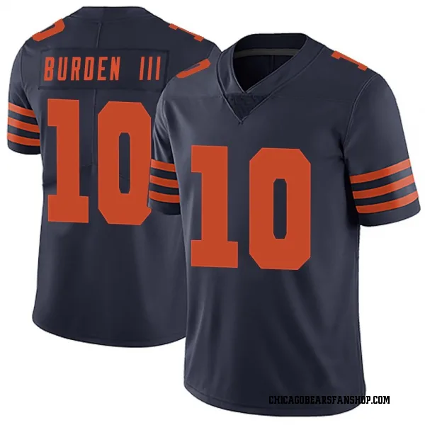 Men's Chicago #10 Luther Burden III Bears Navy 2024 Draft Color Rush F.U.S.E. Vapor Stitched Football Jersey Men's Chicago #10 Luther Burden III Bears Navy 2024 Draft Color Rush F.U.S.E. Vapor Stitched Football Jersey