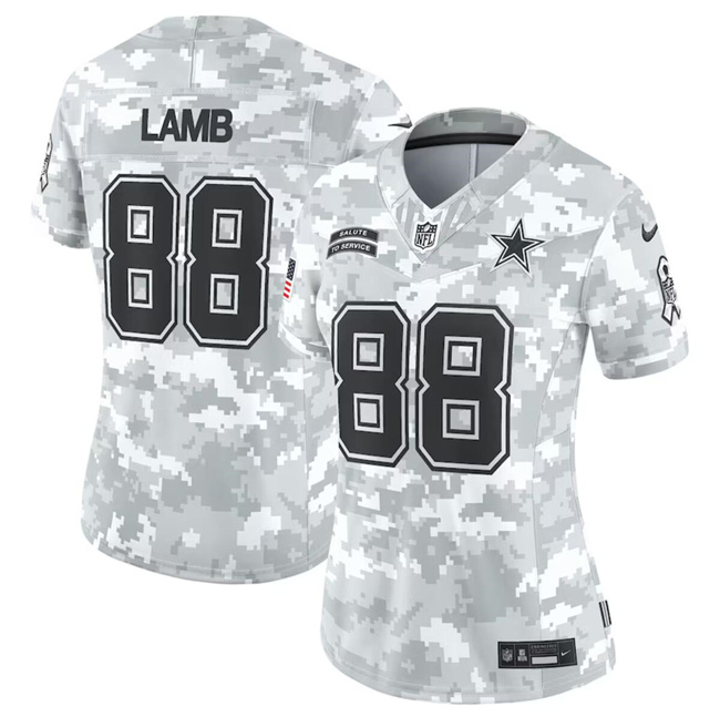 Women's Dallas Cowboys #88 CeeDee Lamb 2024 F.U.S.E Arctic Camo Salute To Service Limited Stitched Football Jersey(Run Small) Women's Dallas Cowboys #88 CeeDee Lamb 2024 F.U.S.E Arctic Camo Salute To Service Limited Stitched Football Jersey(Run Small)