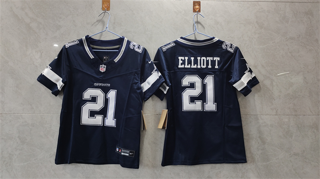 Women's Dallas Cowboys #21 Ezekiel Elliott Navy 2023 F.U.S.E. Limited Stitched Jersey(Run Small) Women's Dallas Cowboys #21 Ezekiel Elliott Navy 2023 F.U.S.E. Limited Stitched Jersey(Run Small)