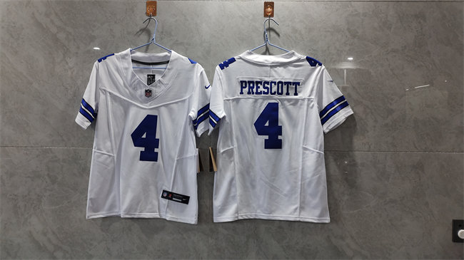 Women's Dallas Cowboys #4 Dak Prescott White 2023 F.U.S.E. Limited Stitched Jersey(Run Small) Women's Dallas Cowboys #4 Dak Prescott White 2023 F.U.S.E. Limited Stitched Jersey(Run Small)