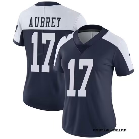 Women's Dallas Cowboys #17 Brandon Aubrey Limited Navy Vapor Untouchable Jersey (2)