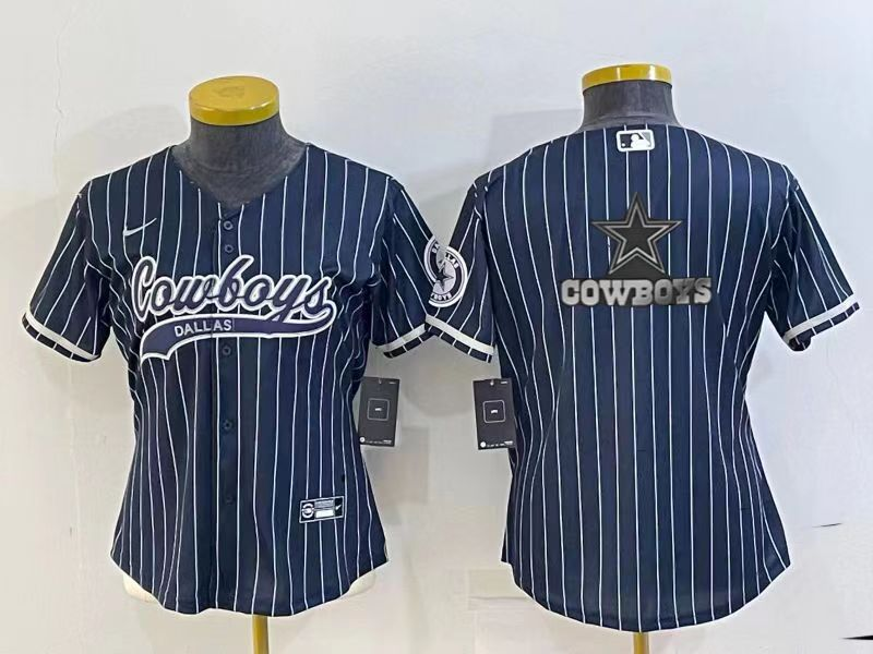 Women's Dallas Cowboys Navy Team Big Logo With Patch Cool Base Stitched Baseball Jersey(Run Small) Women's Dallas Cowboys Navy Team Big Logo With Patch Cool Base Stitched Baseball Jersey(Run Small)