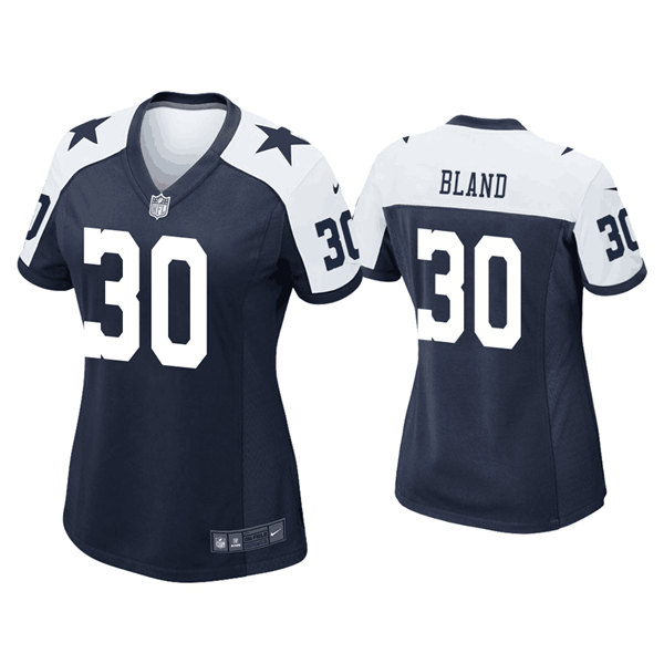 Women's Dallas Cowboys #30 DaRon Bland Navy White Stitched Game Jersey(Run Small) Women's Dallas Cowboys #30 DaRon Bland Navy White Stitched Game Jersey(Run Small)