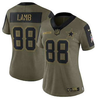 Women's Dallas Cowboys #88 CeeDee Lamb Nike Olive 2021 Salute To Service Limited Player Jersey Women's Dallas Cowboys #88 CeeDee Lamb Nike Olive 2021 Salute To Service Limited Player Jersey
