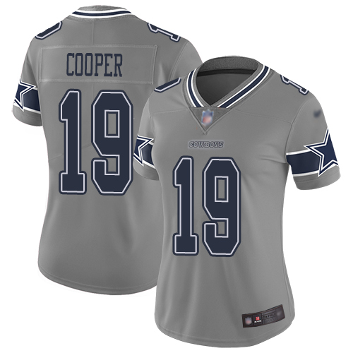 Cowboys #19 Amari Cooper Gray Women's Stitched Football Limited Inverted Legend Jersey Cowboys #19 Amari Cooper Gray Women's Stitched Football Limited Inverted Legend Jersey