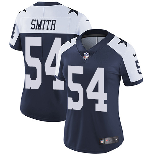 Nike Cowboys #54 Jaylon Smith Navy Blue Thanksgiving Women's Stitched NFL Vapor Untouchable Limited Throwback Jersey Nike Cowboys #54 Jaylon Smith Navy Blue Thanksgiving Women's Stitched NFL Vapor Untouchable Limited Throwback Jersey