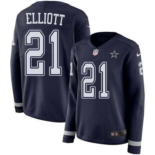 Nike Cowboys #21 Ezekiel Elliott Navy Blue Team Color Women's Nike Cowboys #21 Ezekiel Elliott Navy Blue Team Color Women's
