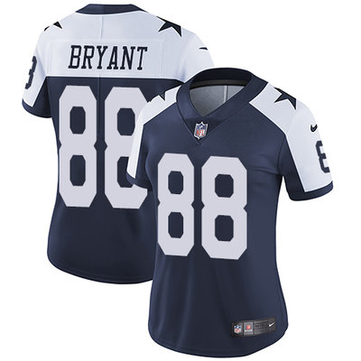 Nike Cowboys #88 Dez Bryant Navy Blue Thanksgiving Women's Stitched NFL Vapor Untouchable Limited Throwback Jersey