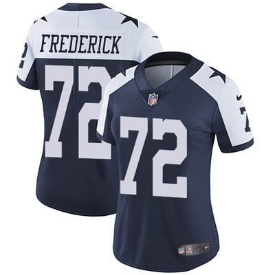 Nike Cowboys #72 Travis Frederick Navy Blue Thanksgiving Women's Stitched NFL Vapor Untouchable Limited Throwback Jersey Nike Cowboys #72 Travis Frederick Navy Blue Thanksgiving Women's Stitched NFL Vapor Untouchable Limited Throwback Jersey