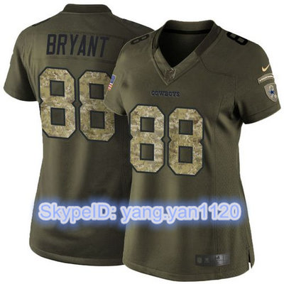 Nike Cowboys #88 Dez Bryant Green Women's Stitched NFL Limited Salute to Service Jersey Nike Cowboys #88 Dez Bryant Green Women's Stitched NFL Limited Salute to Service Jersey