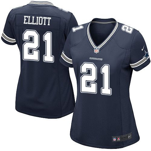 Nike Cowboys #21 Ezekiel Elliott Navy Blue Team Color Women's Stitched NFL Elite Jersey Nike Cowboys #21 Ezekiel Elliott Navy Blue Team Color Women's Stitched NFL Elite Jersey
