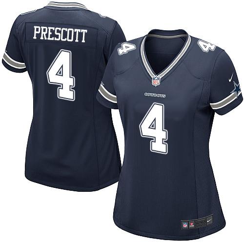 Nike Cowboys #4 Dak Prescott Navy Blue Team Color Women's Stitched NFL Elite Jersey Nike Cowboys #4 Dak Prescott Navy Blue Team Color Women's Stitched NFL Elite Jersey