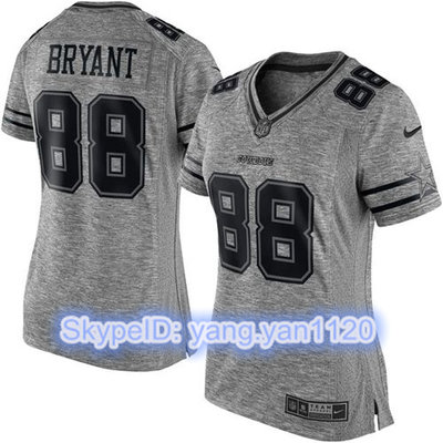 Nike Cowboys #88 Dez Bryant Gray Women's Stitched NFL Limited Gridiron Gray Jersey Nike Cowboys #88 Dez Bryant Gray Women's Stitched NFL Limited Gridiron Gray Jersey